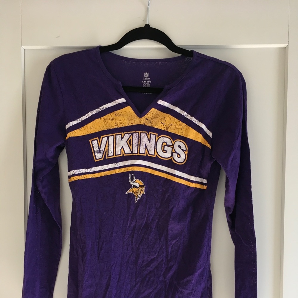 Vikings long sleeve v-neck shirt.